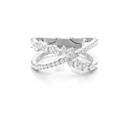 Pave Setting Round Diamond Fashion Ring