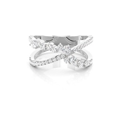 Moderner Diamantring Rund in einer Pavefassung