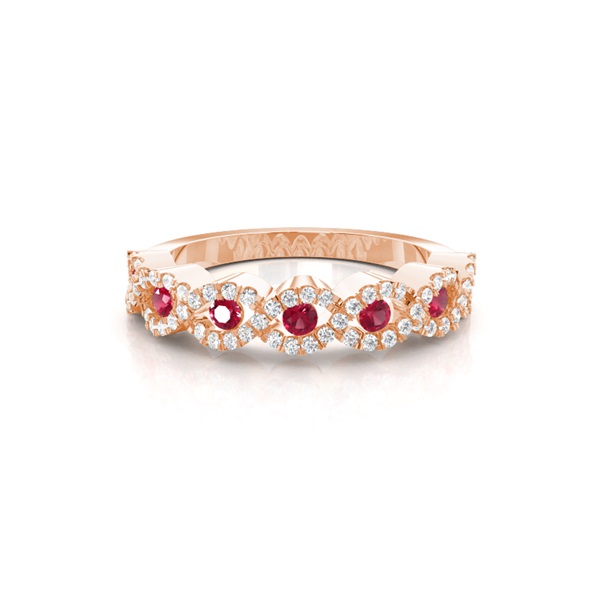 4 Prong Setting Round Ruby Fashion Ring