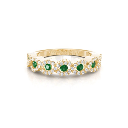 Yellow Gold Emerald Diamond Rings