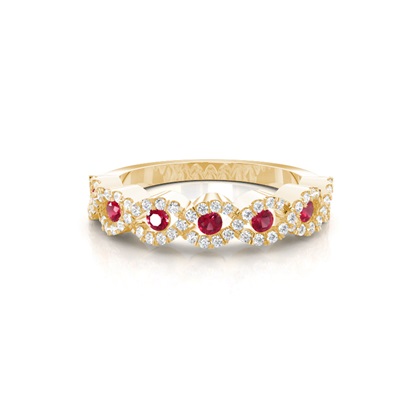4 Prong Setting Round Ruby Fashion Ring