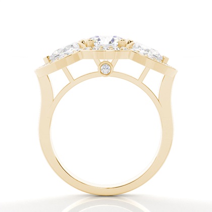 Yellow Gold Three Stone Diamond Rings