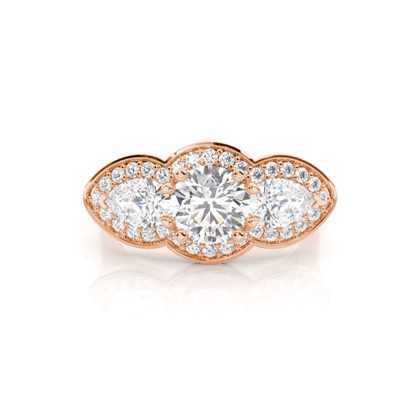 Rose Gold Trilogy Diamond Engagement Rings