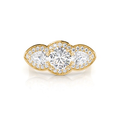 Yellow Gold Trilogy Diamond Engagement Rings