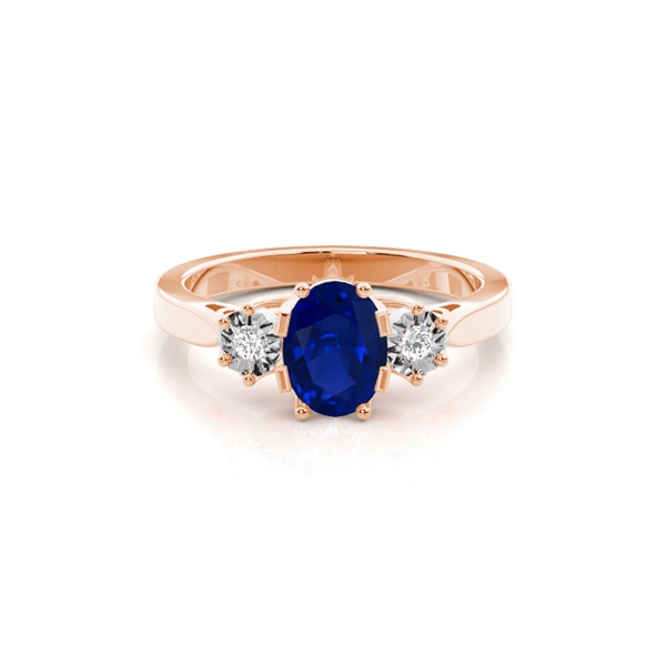 Oval Trilogy Blue Sapphire Ring