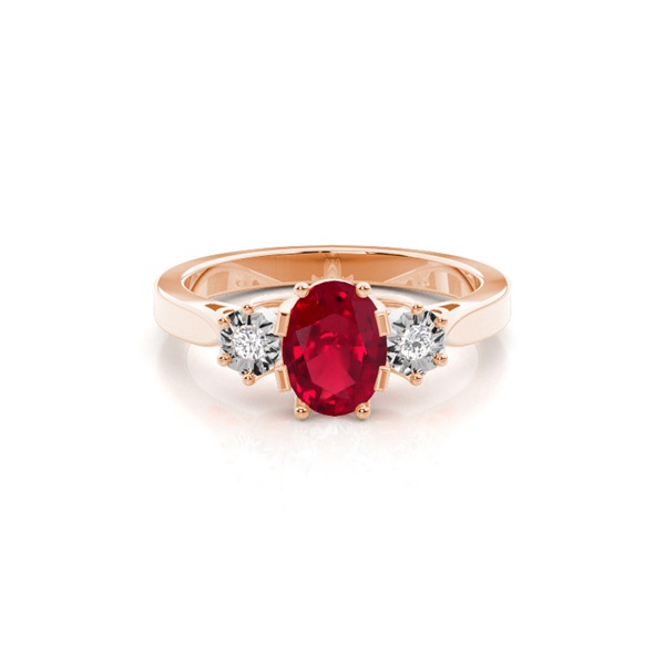 Oval Trilogy Ruby Ring