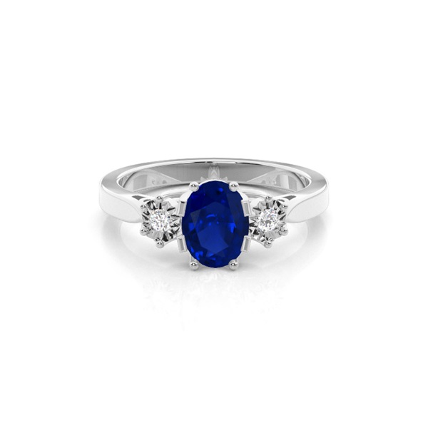 Oval Trilogy Blue Sapphire Ring