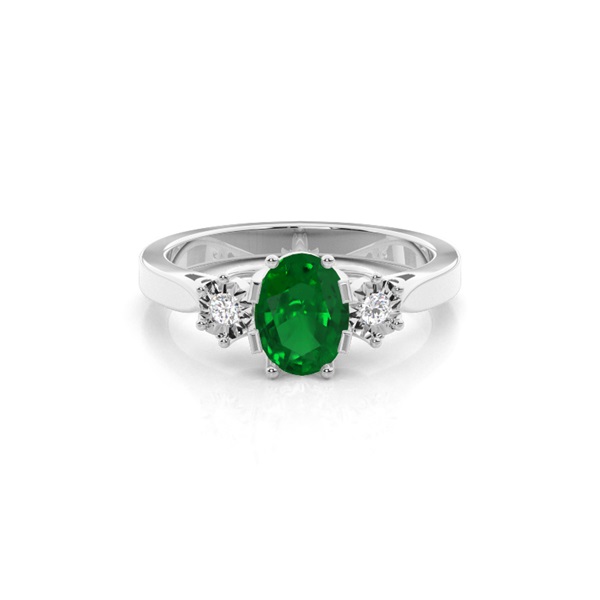 Oval Trilogy Emerald Ring