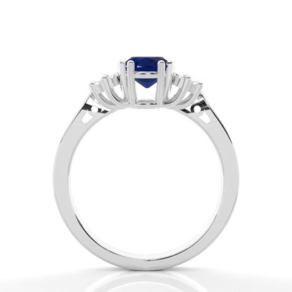 Ovaler Trilogie Blau Saphir Ring