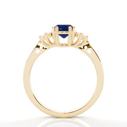 Ovaler Trilogie Blau Saphir Ring