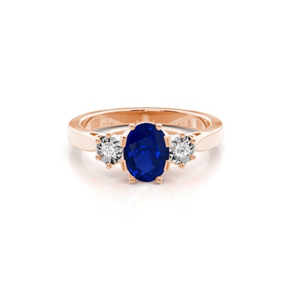 Oval Trilogy Blue Sapphire Ring