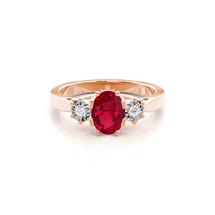 Rose Gold Gemstone Diamond Rings