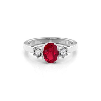 Oval Trilogy Ruby Ring