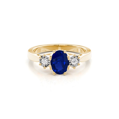Oval Trilogy Blue Sapphire Ring
