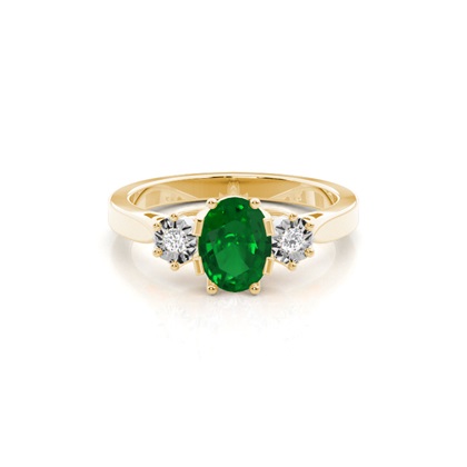 Yellow Gold Three Stone Diamond Rings