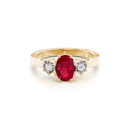 Yellow Gold Gemstone Diamond Rings