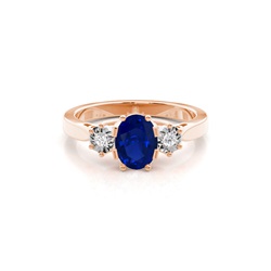 Oval Trilogy Blue Sapphire Ring