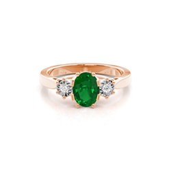 Oval Trilogy Emerald Ring