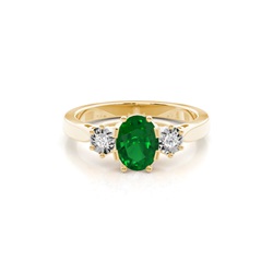 Oval Trilogy Emerald Ring