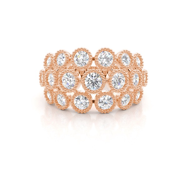 Pave Setting Diamond Round Fashion Ring