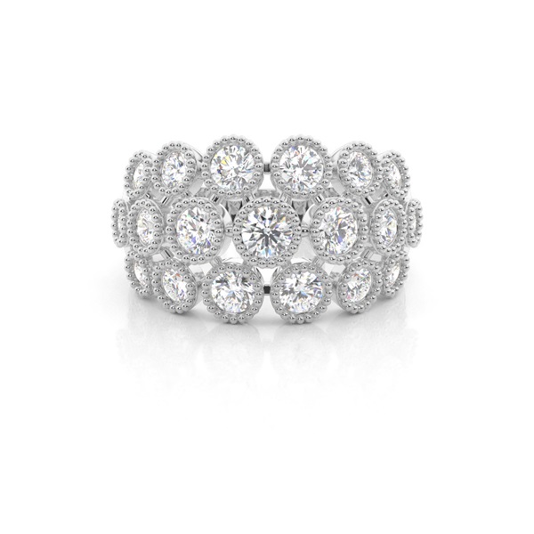 Pave Setting Diamond Round Fashion Ring