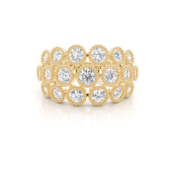Pave Setting Diamond Round Fashion Ring
