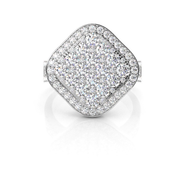 Prong Setting Round Diamond Cluster Ring