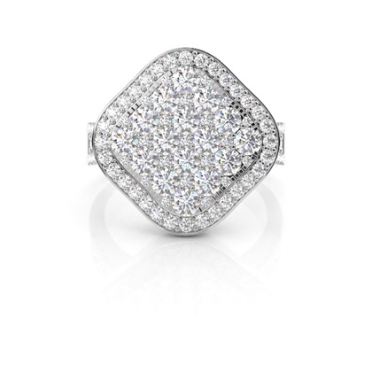 Prong Setting Round Diamond Cluster Ring