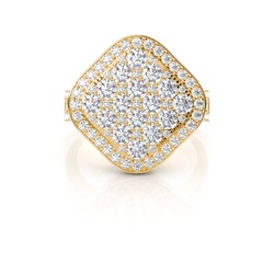 Runder Diamant-Clusterring in einer Krappenfassung