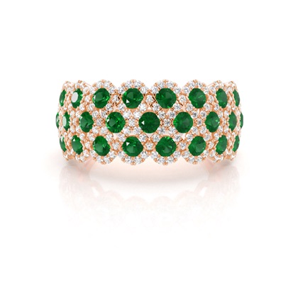 Rose Gold Emerald Diamond Rings