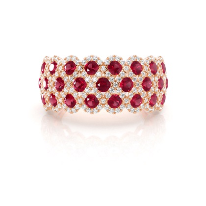 Rose Gold Ruby Diamond Rings