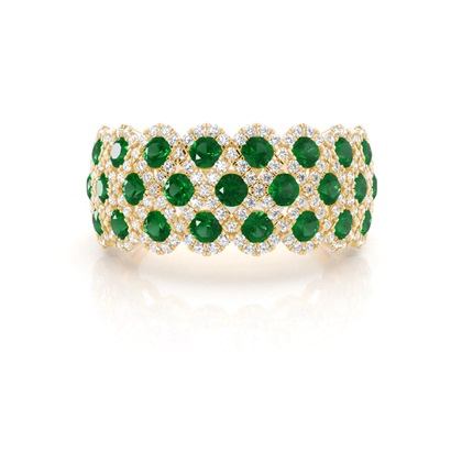 Yellow Gold Emerald Diamond Rings