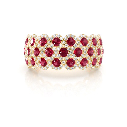 Yellow Gold Ruby Diamond Rings