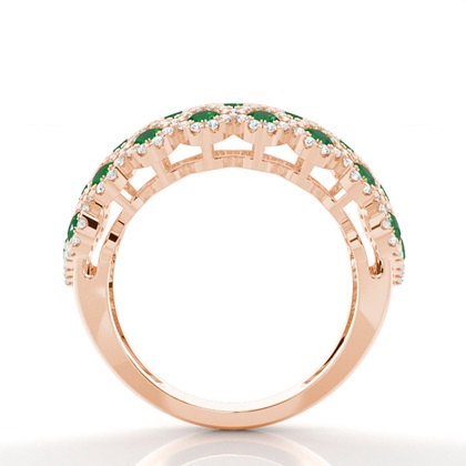 Runder Smaragd Modering In Pavefassung