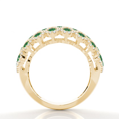 Runder Smaragd Modering In Pavefassung