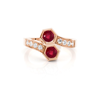 Rose Gold Ruby Diamond Rings