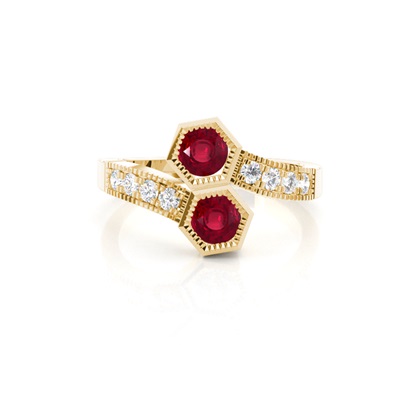 Yellow Gold Ruby Diamond Rings