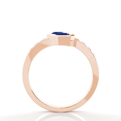 Runder Blauer Saphir Modering In Voller Fassung