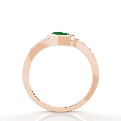 Runder Smaragd Modering In Voller Fassung