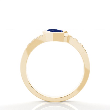 Runder Blauer Saphir Modering In Voller Fassung
