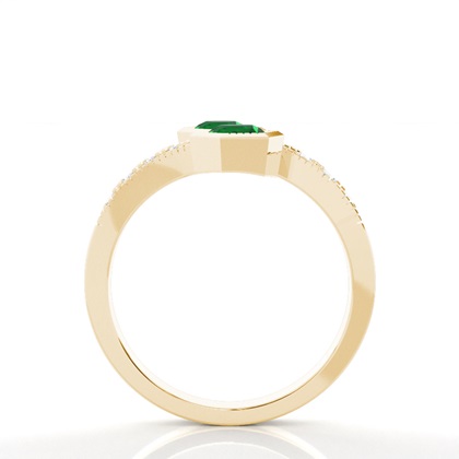 Runder Smaragd Modering In Voller Fassung