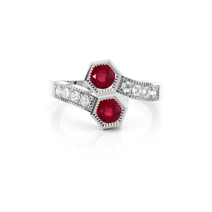 Full Setting Round Ruby Fashion Ring