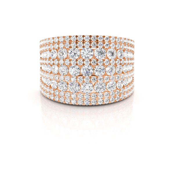 Prong Setting Round Studded Wedding Band