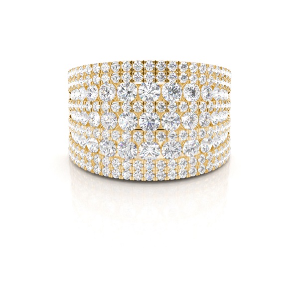 Prong Setting Round Studded Wedding Band