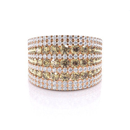 Round Champagne Diamond Rings