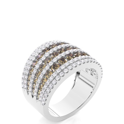 Prong Setting Champagne Diamond Wedding Band