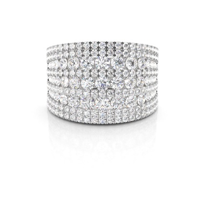 Prong Setting Round Studded Wedding Band