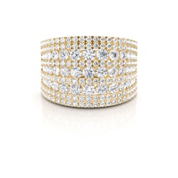 Prong Setting Round Studded Wedding Band