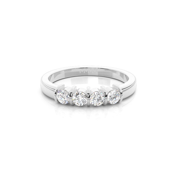 Bar Setting Round Diamond Half Eternity Ring