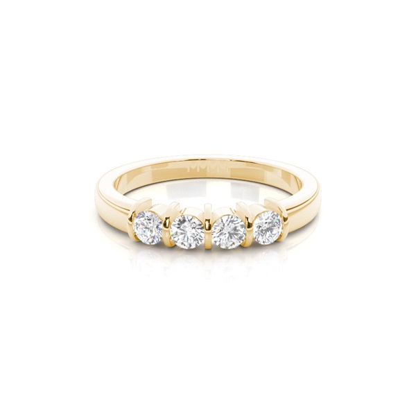 Bar Setting Round Diamond Half Eternity Ring
